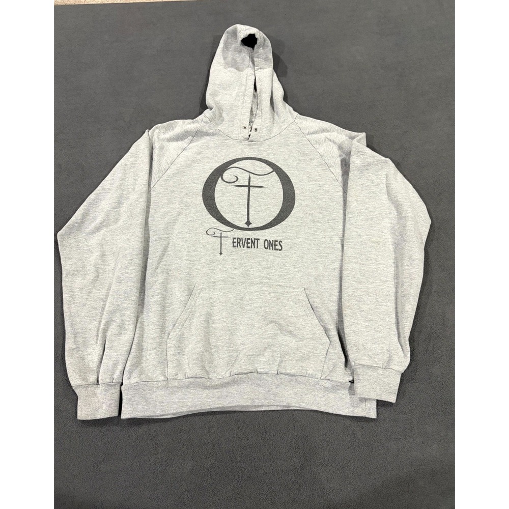 American Apparel Hoodie‎ Mens Medium Heather Gray Fleece Lined Fervent Ones
